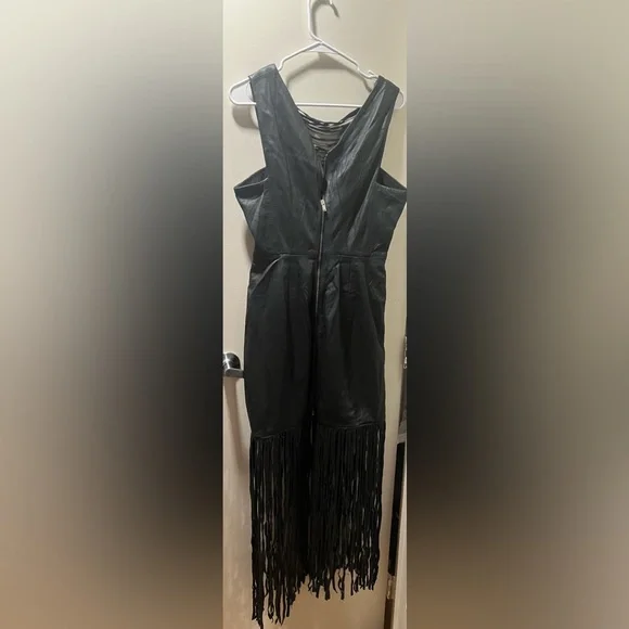 Nasty Gal | Dresses | Nasty Girl Leather Dress With Fringes Size Xl |  Poshmark